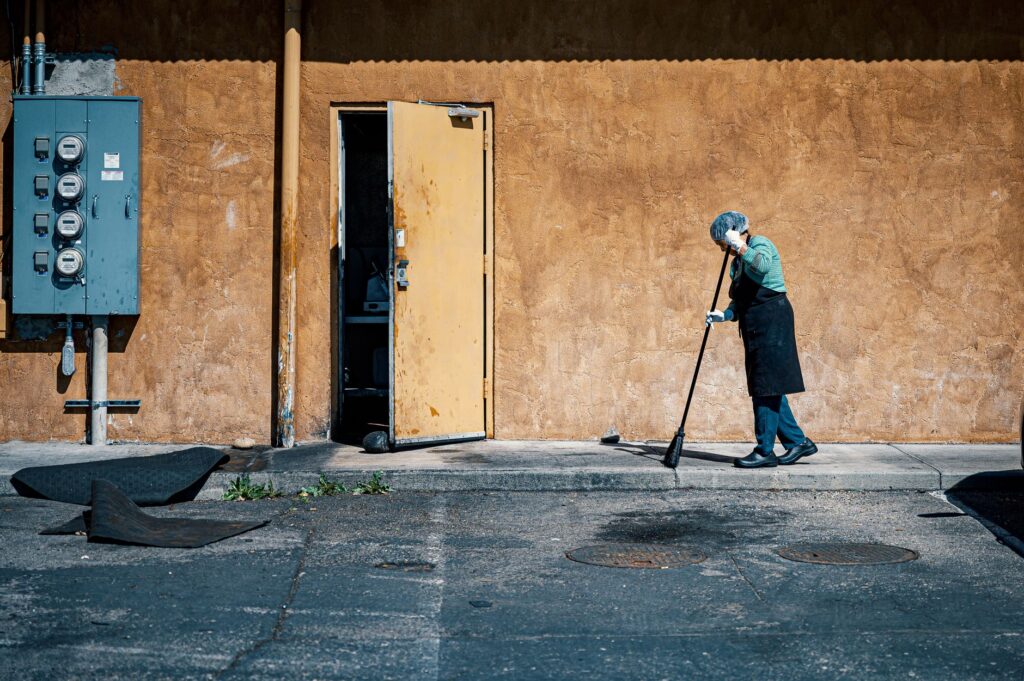 Sidewalk pressure washing